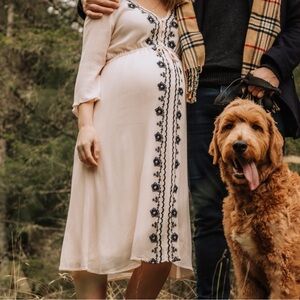 Pink Blush maternity dress.